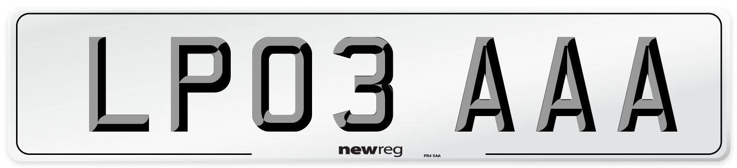 LP03 AAA Number Plate from New Reg